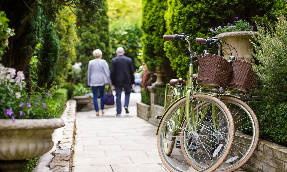 Bicycles in Greenhills' garden