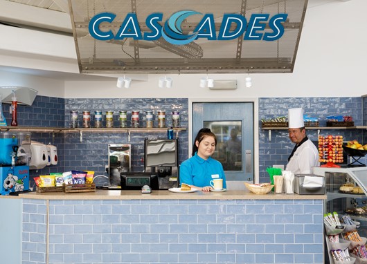 Dine by the pool at the new style Cascades Café