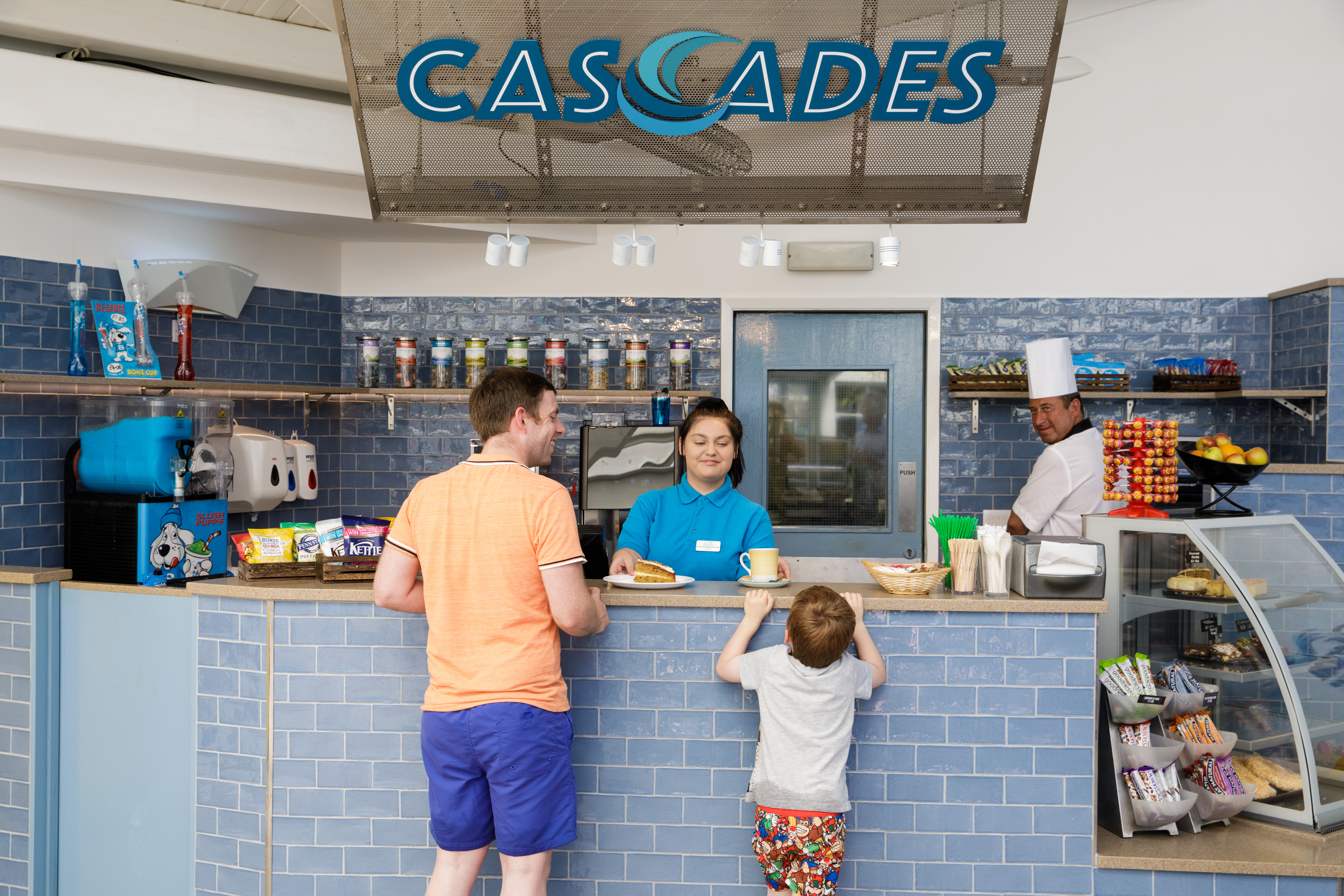 Dine by the pool at the new style Cascades Café