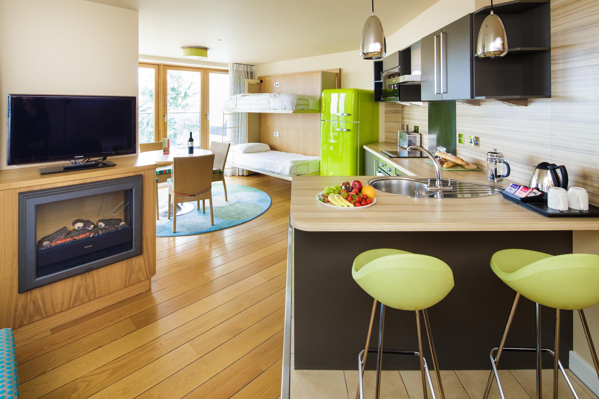 Kitchen and dining area in a Merton Suites apartment
