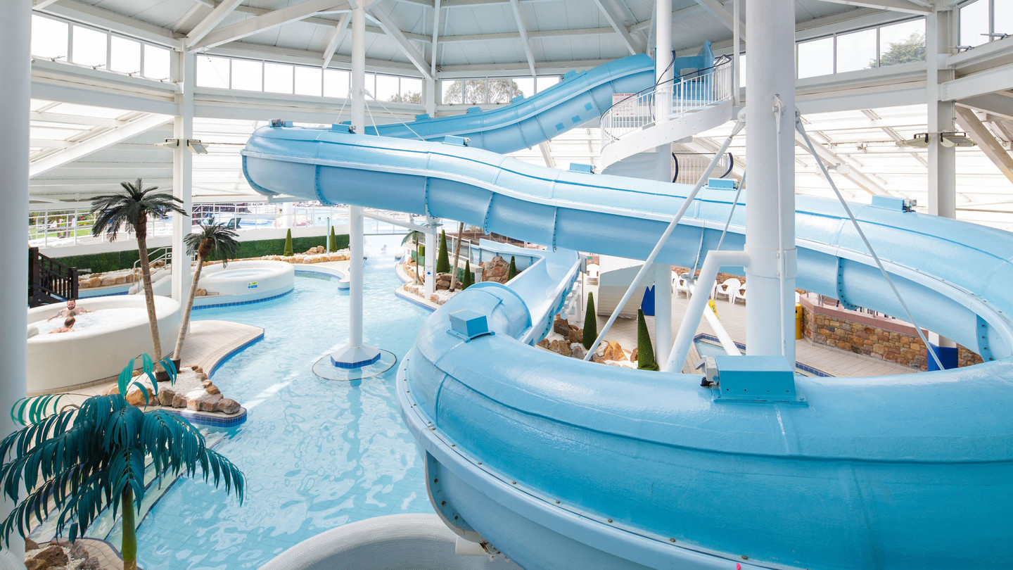 Flume and indoor pool at The Merton Hotel Aquadome