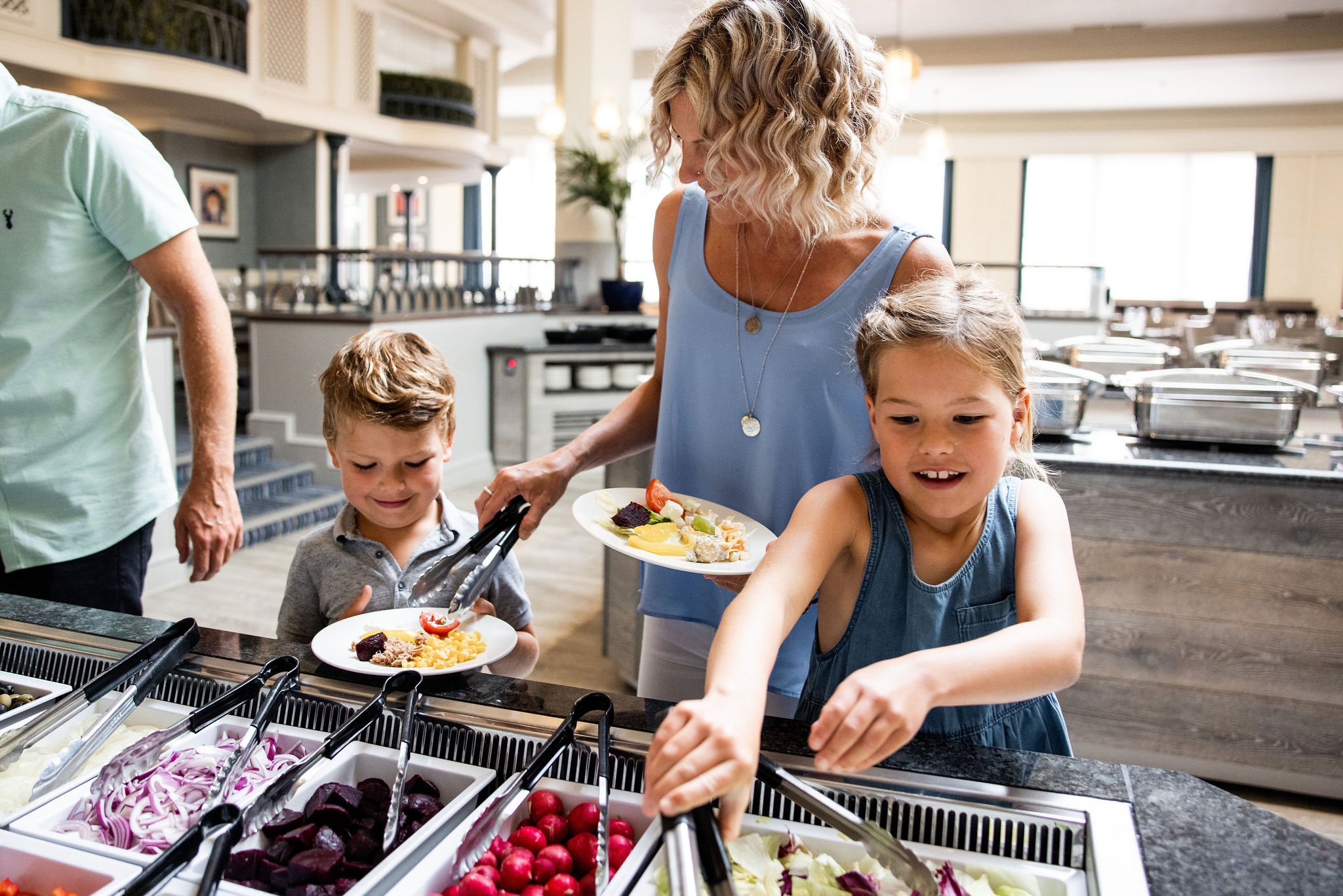 Family choosing desserts at The Belvedere