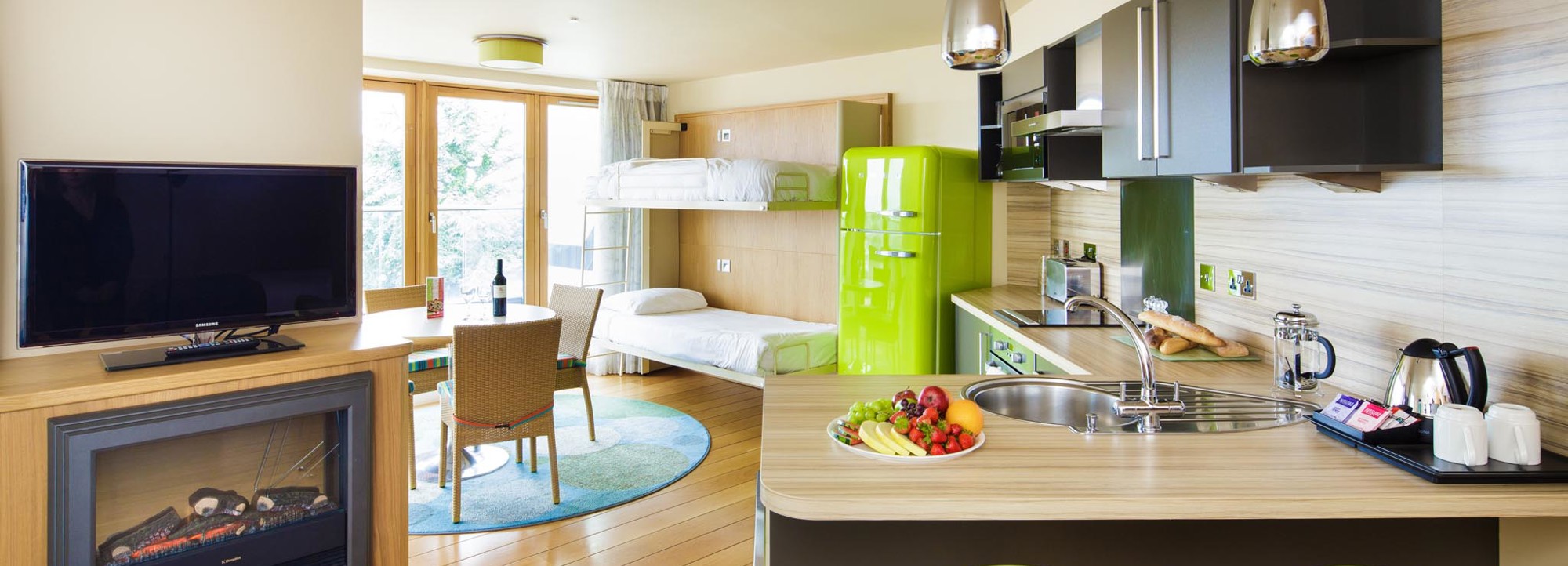 Kitchen and dining area in a Merton Suites apartment
